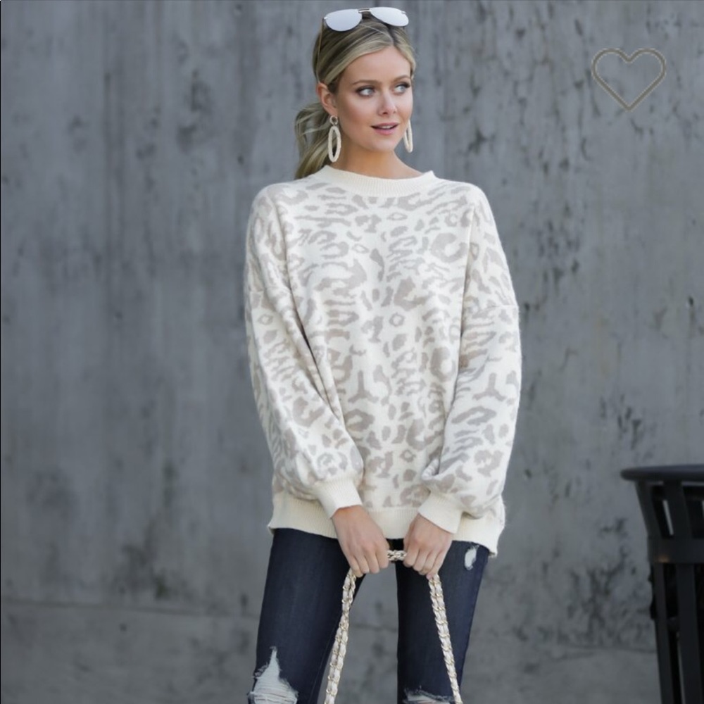 Endangered Beauty Beige Leopard Sweater